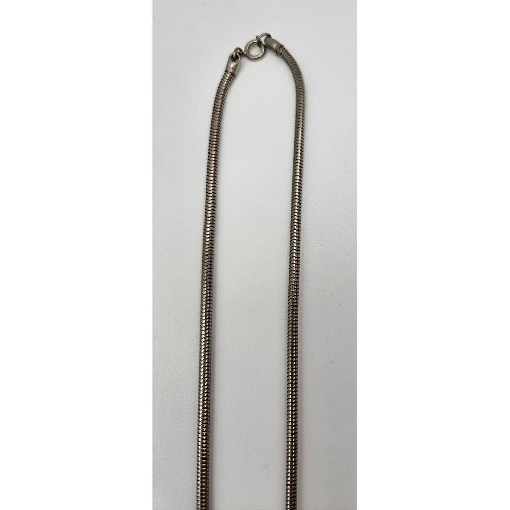 Silver Tone Snake Chain Necklace Unisex Long Minimalist Jewelry‎